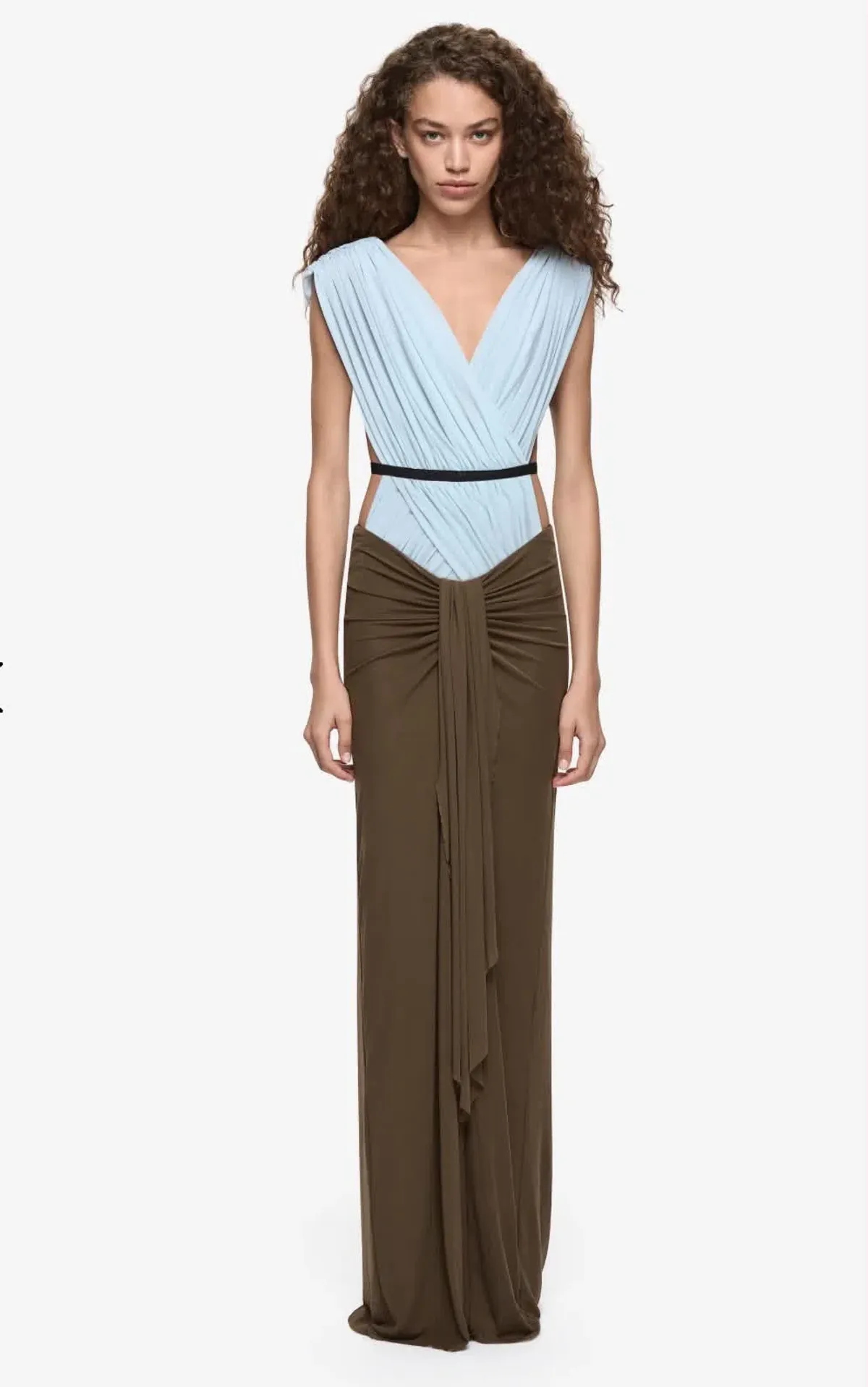 Bec & Bridge Anaya V Maxi Dress Blue & Latte size 8 - Image 1