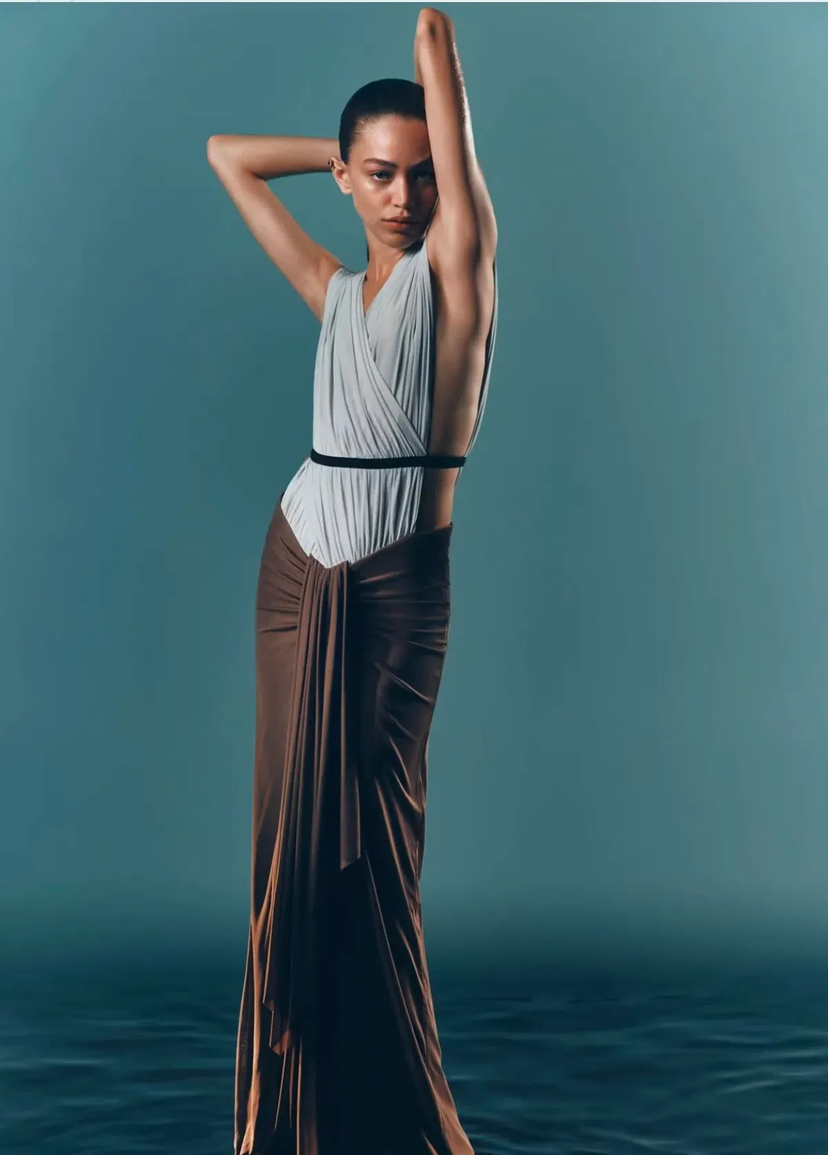Bec & Bridge Anaya V Maxi Dress Blue & Latte size 8 - Image 3
