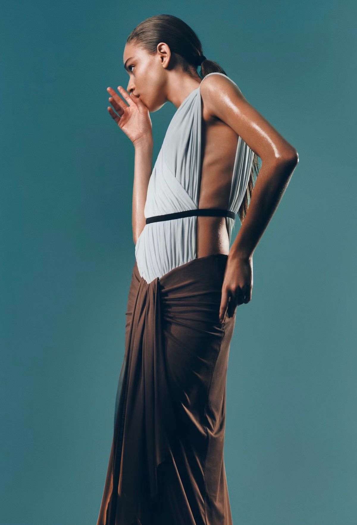 Bec & Bridge Anaya V Maxi Dress Blue & Latte size 8 - Image 4