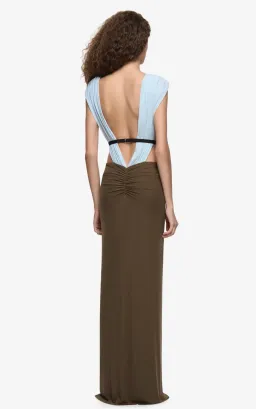 Bec & Bridge Anaya V Maxi Dress Blue & Latte size 8 for rent on The Volte - image 2