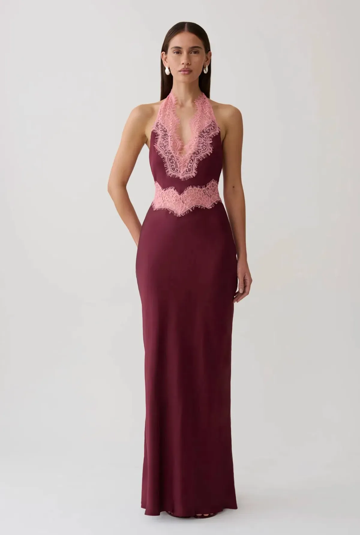 Meshki Louise Maxi Dress size 18 Burgundy - Image 1