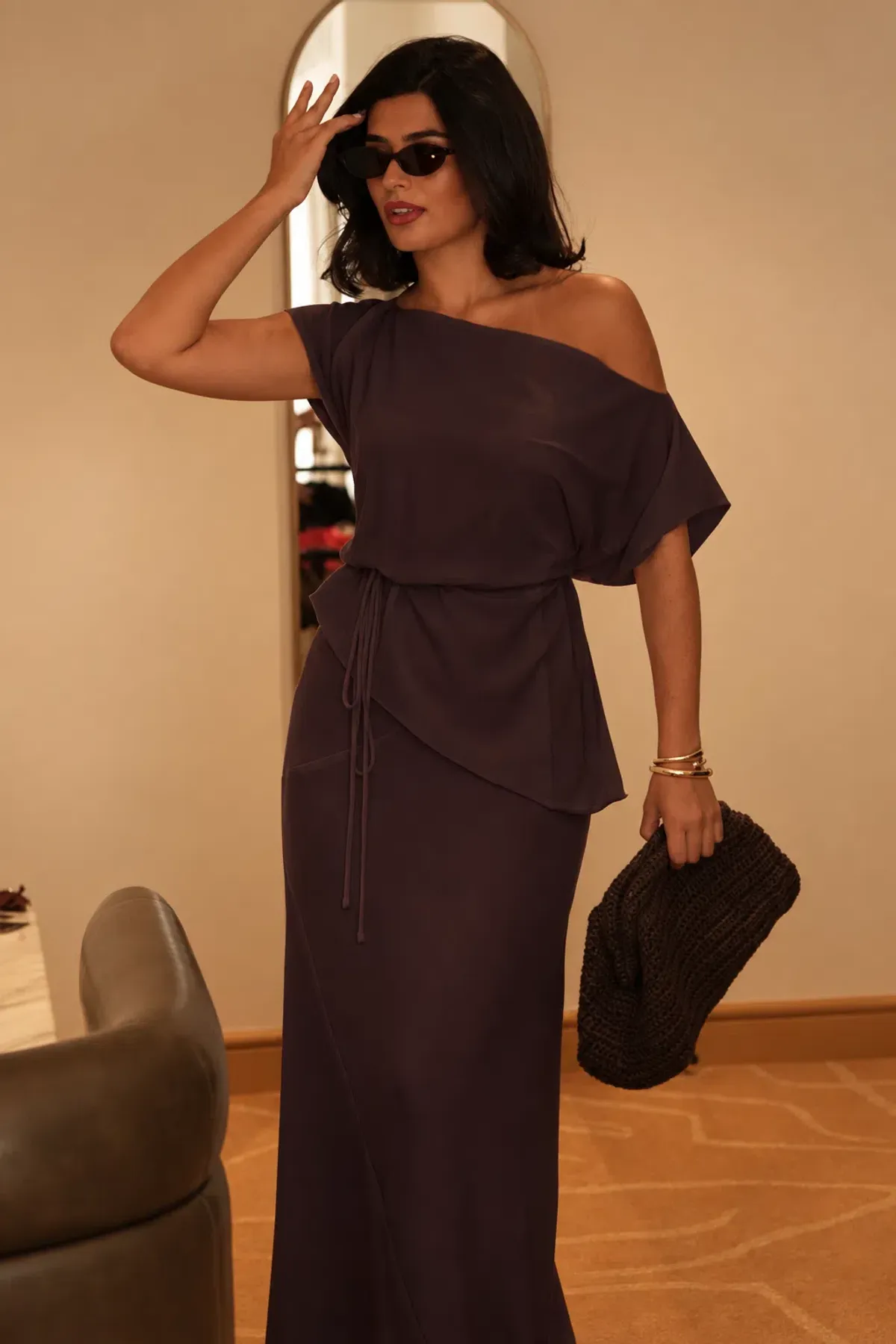 Jafrie by R Juliette top & skirt size 18 mocha - Image 2