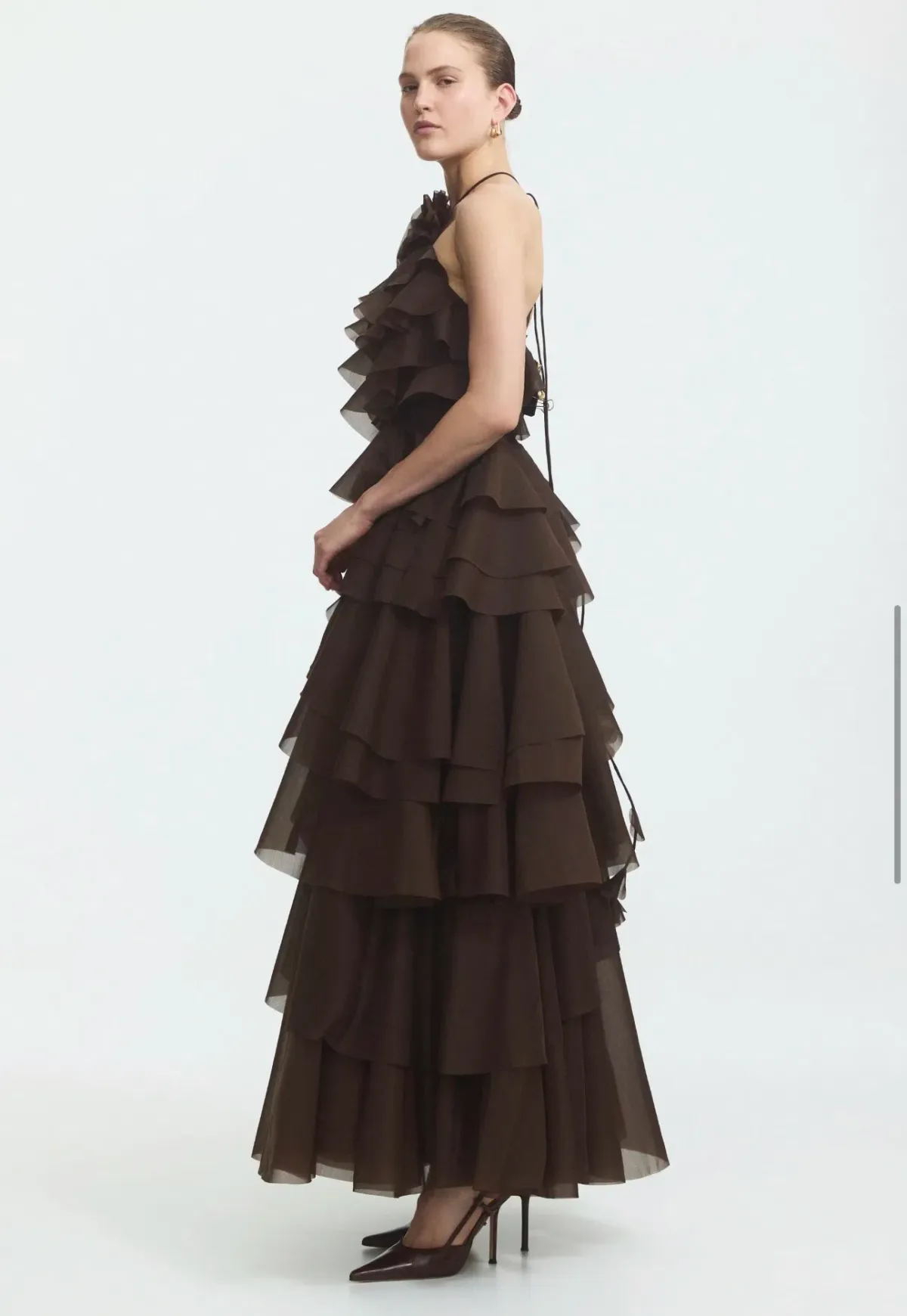 Aje villa gown size 14 chocolate brown  - Image 2