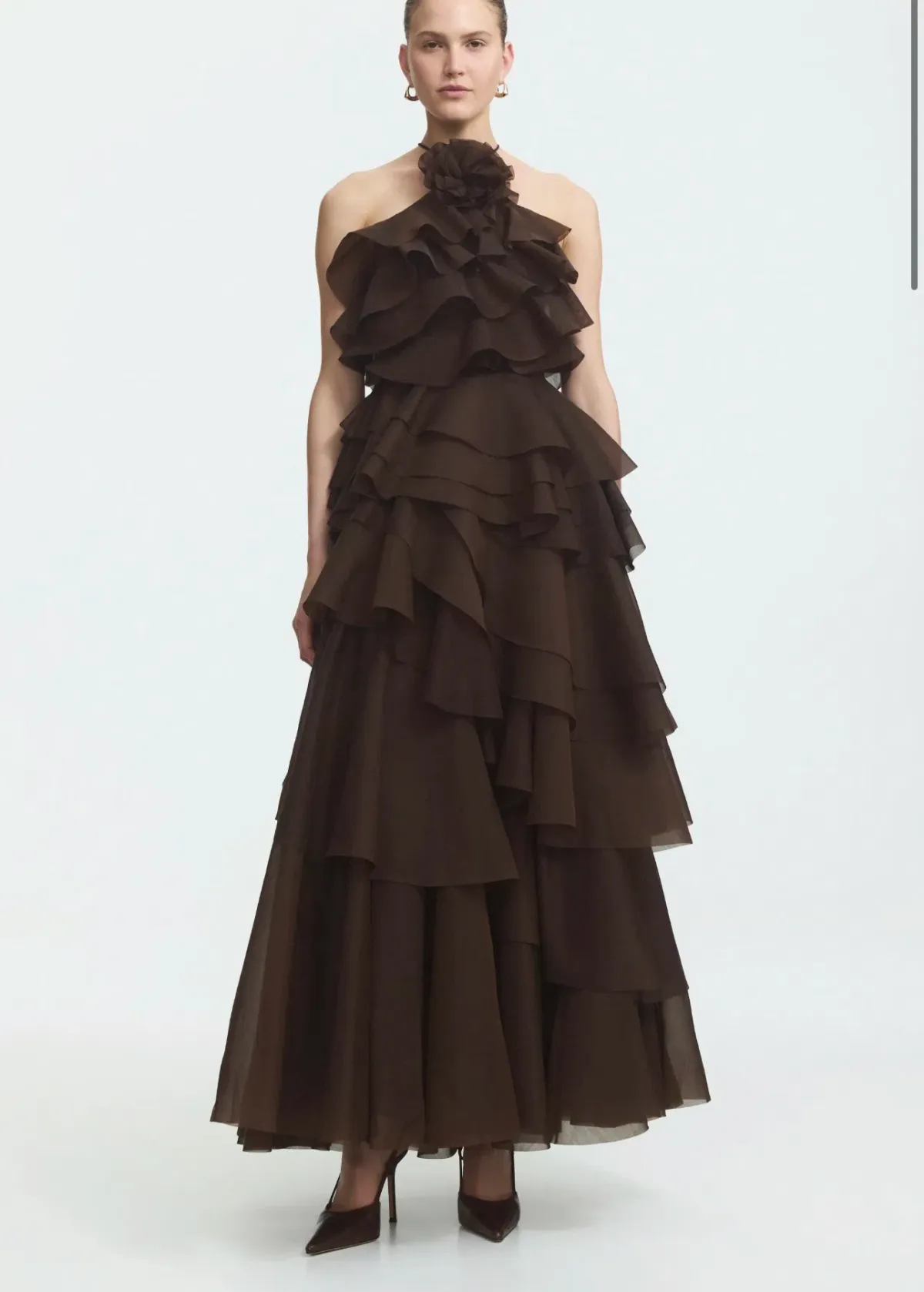 Aje villa gown size 14 chocolate brown  - Image 1