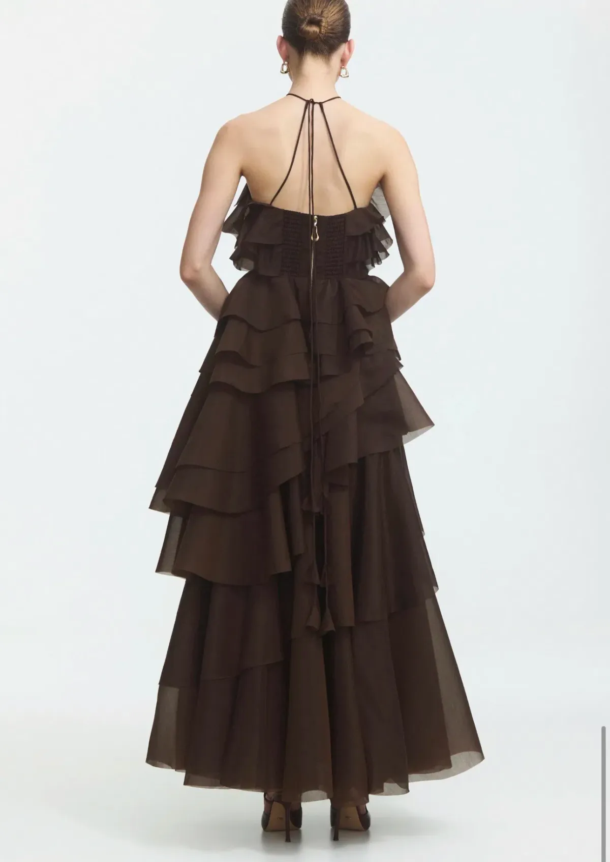 Aje villa gown size 14 chocolate brown  - Image 3