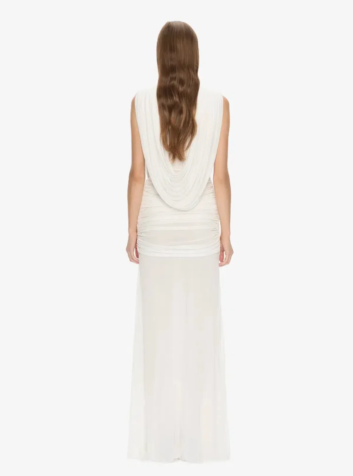 Christopher Esber White Ripple Drape Gown - Size 8 AU - Image 3