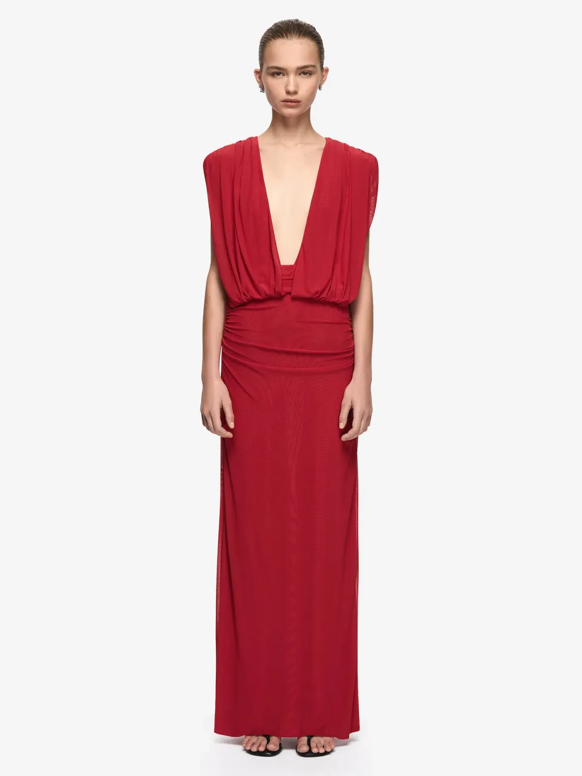Bec and Bridge Isora Drape Maxi Dress in Ruby Red Size AU 8 - Image 1