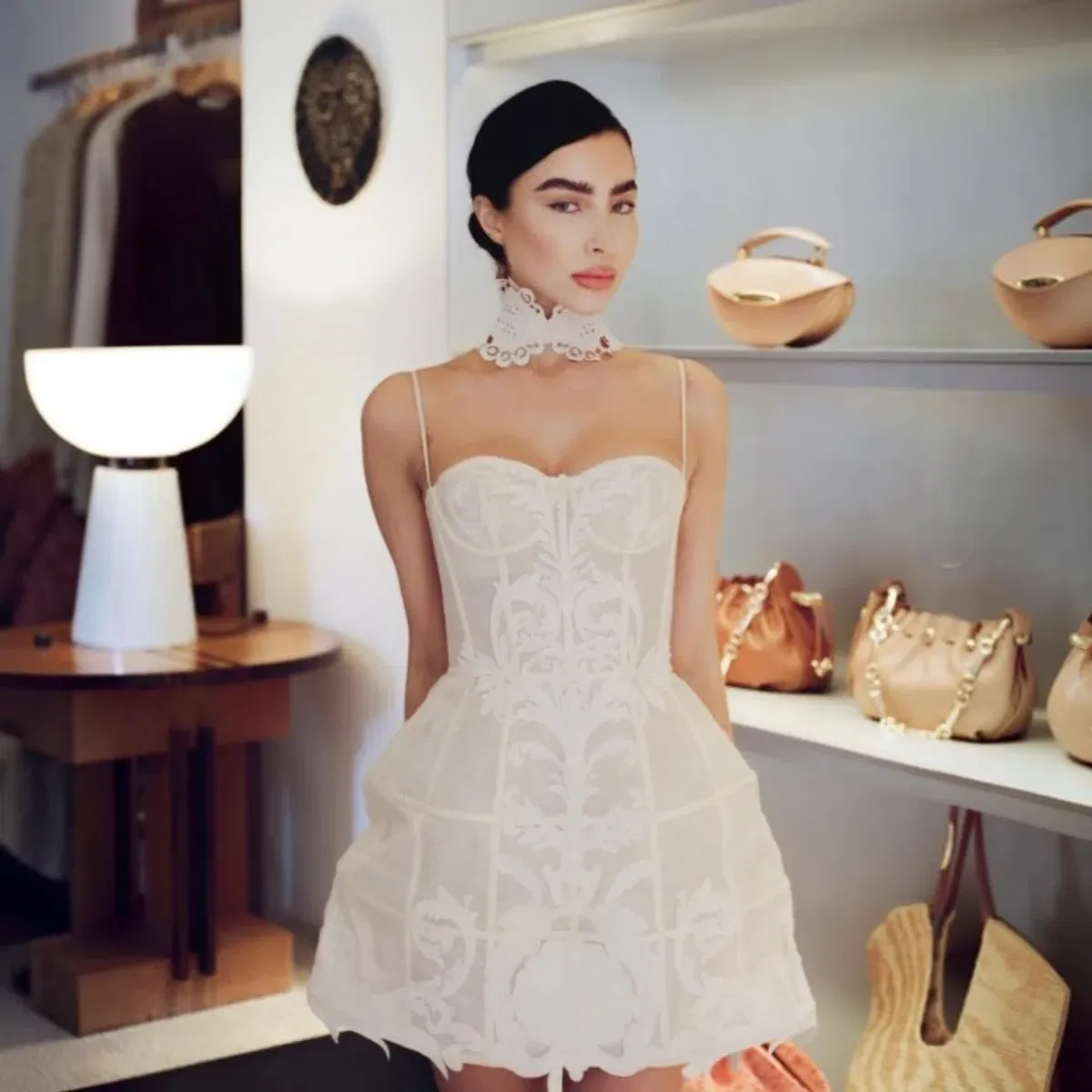 Zimmermann Rebellion Filigree Mini Dress Cream 1 / AU 10 - Image 4