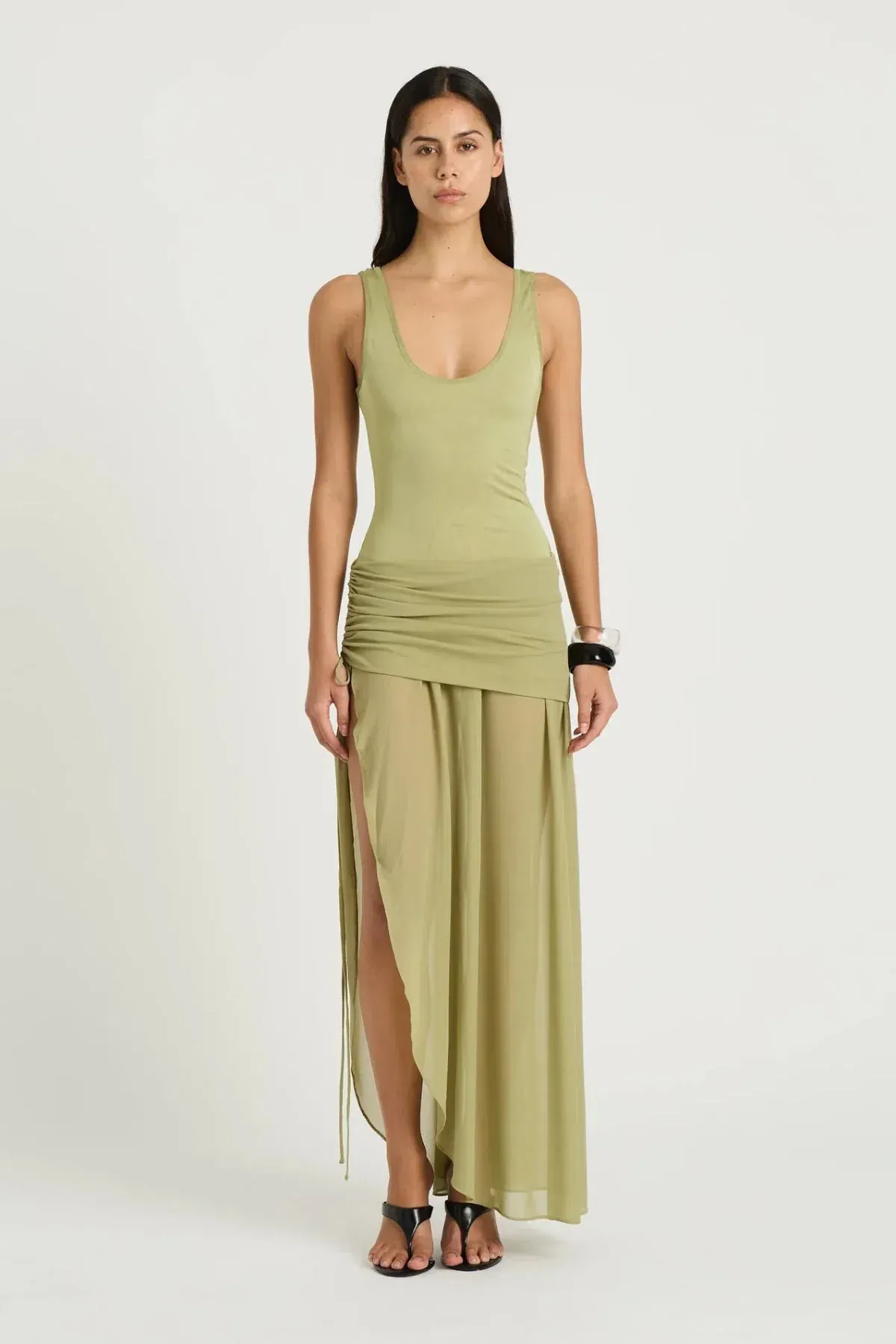 Benni Addison Maxi Dress - Pistachio, Size 6 - Image 1