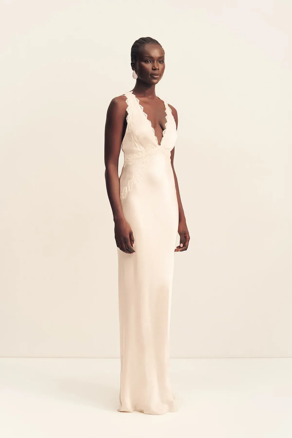 Shona Joy La Lune Lace Cross Back Maxi Dress - Cream, Size 6 - Image 4