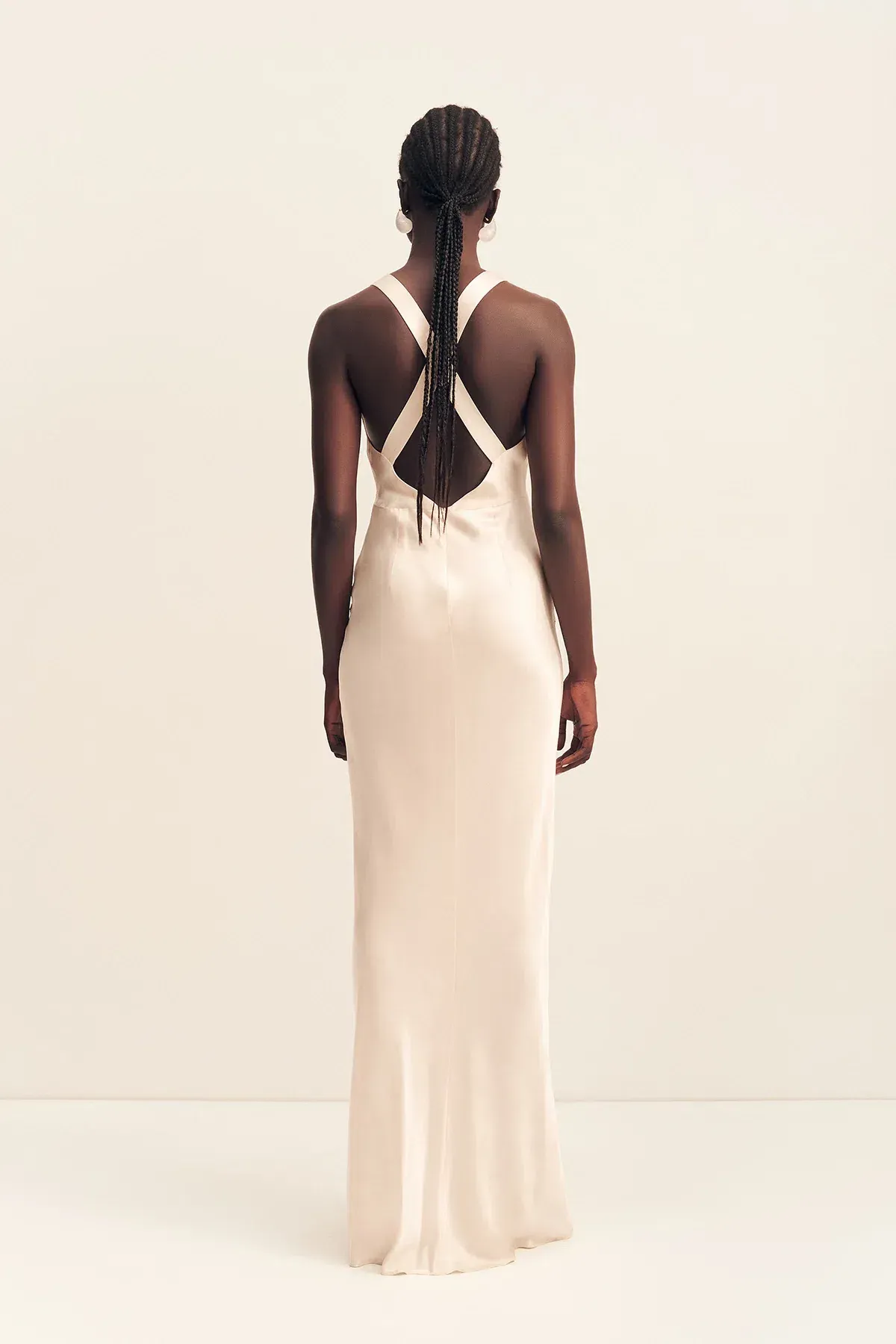 Shona Joy La Lune Lace Cross Back Maxi Dress - Cream, Size 6 - Image 3