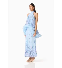 Elliatt Tulsia Floral Cape Maxi Dress in Light Blue Size S/AU8 for rent on The Volte - image 2