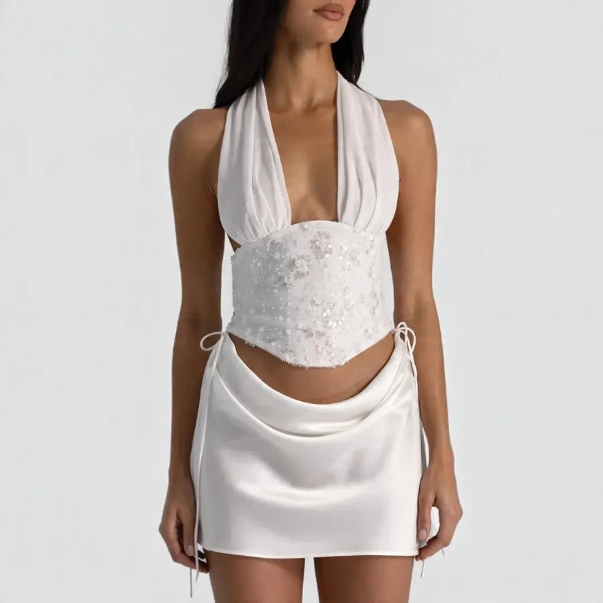 Natalie Rolt Bronte Top & Evelyn Mini Skirt White Size 1 / 8 AU - Image 2
