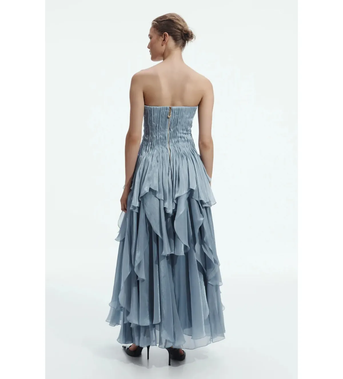Aje Gleam Gown in Mettalic Blue Size AU10 - Image 4