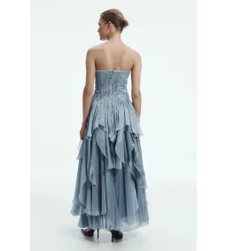 Aje Gleam Gown in Mettalic Blue Size AU10 for rent on The Volte - image 4