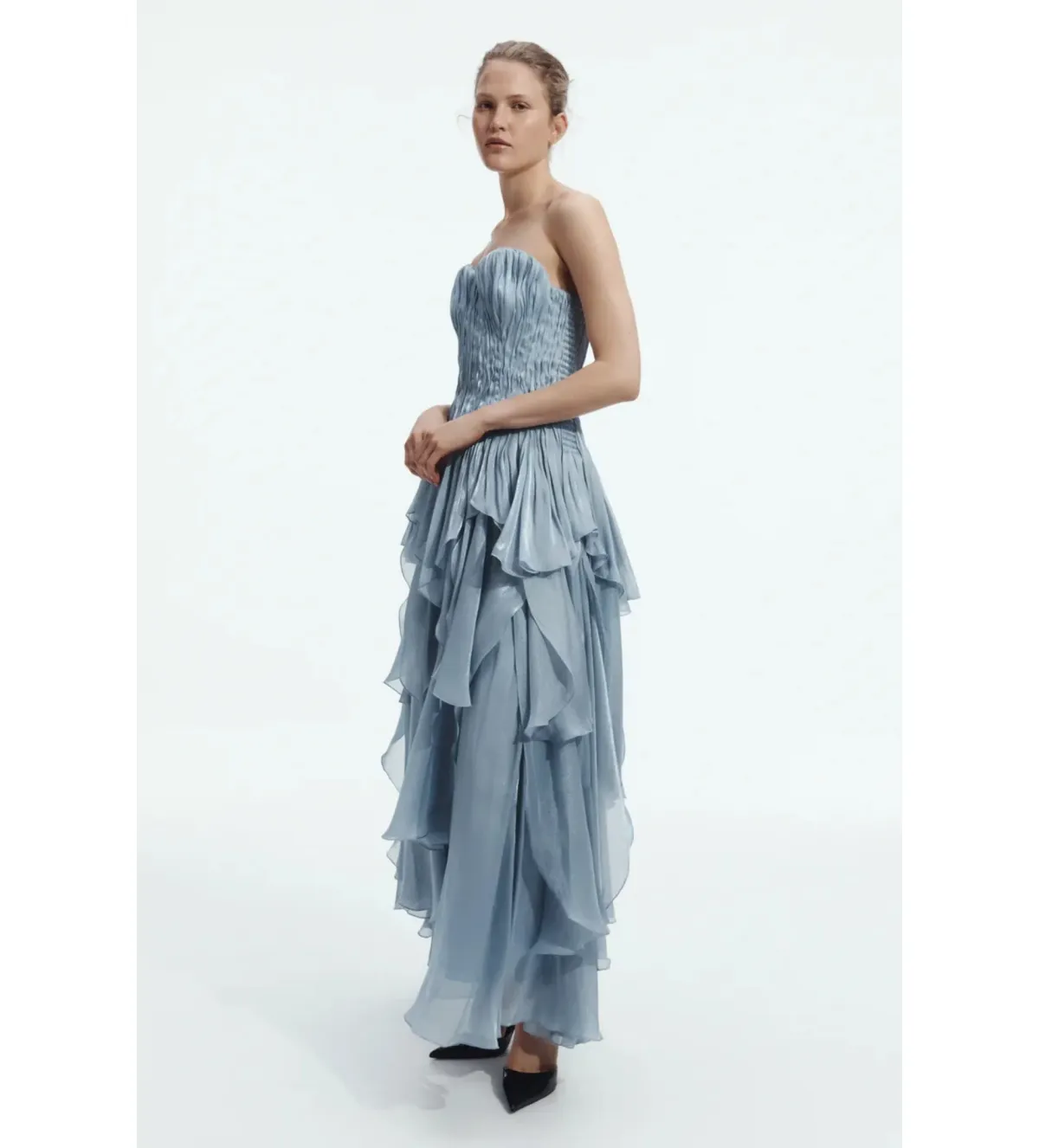Aje Gleam Gown in Mettalic Blue Size AU10 - Image 3