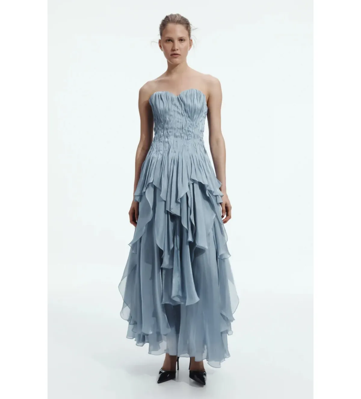 Aje Gleam Gown in Mettalic Blue Size AU10 - Image 1