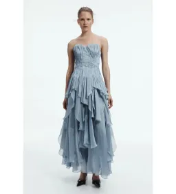 Aje Gleam Gown in Mettalic Blue Size AU10 for rent on The Volte - image 1