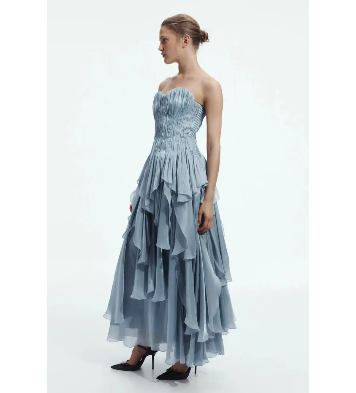 Aje Gleam Gown in Mettalic Blue Size AU10 - Image 2
