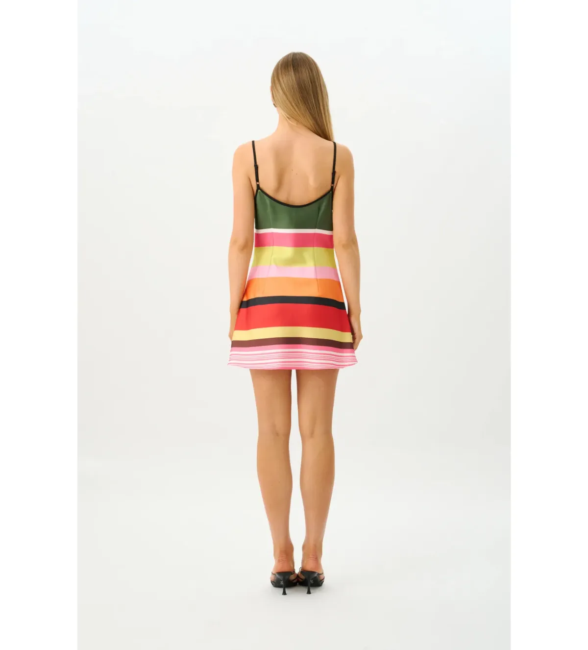 With Harper Lu Bias Mini Dress in Emerald Stripe Size M/AU10 - Image 3