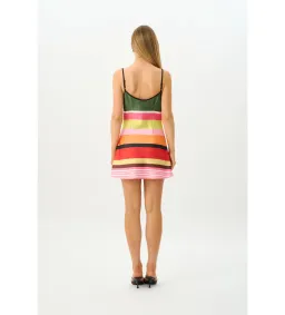 With Harper Lu Bias Mini Dress in Emerald Stripe Size M/AU10 for rent on The Volte - image 3