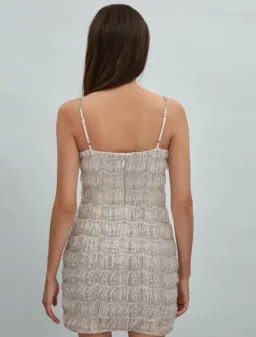 Rachel Gilbert Sadie Beaded Fringing Mini Dress in Ivory White Size 2 /AU 10 for rent on The Volte - image 4