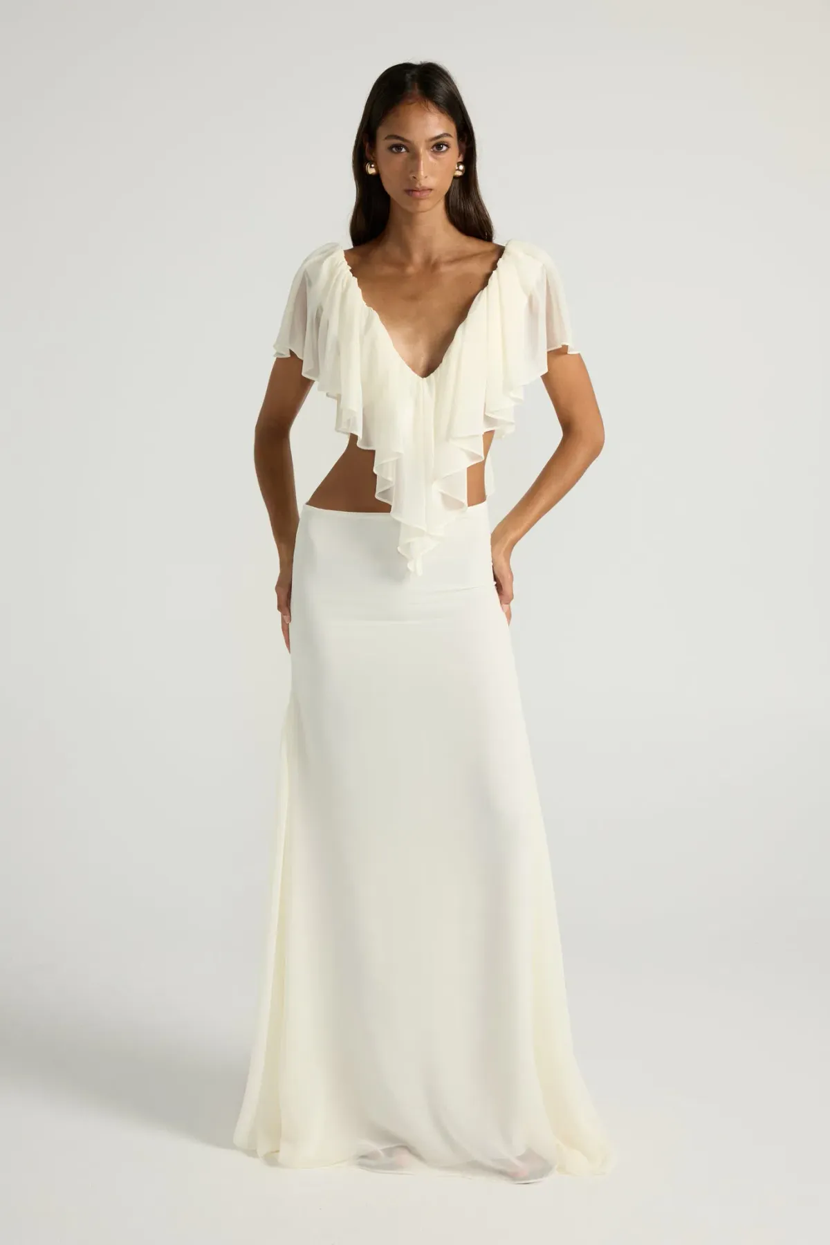 Ance Gria Clover Top & Skirt Set Ivory / White - Image 4
