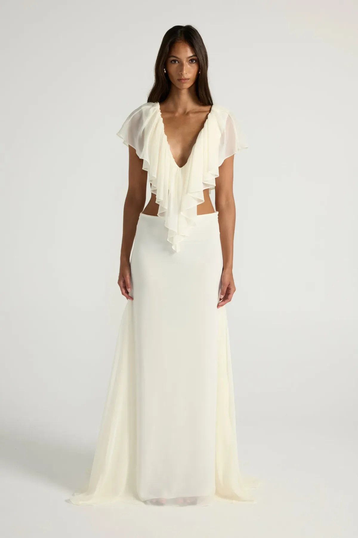 Ance Gria Clover Top & Skirt Set Ivory / White - Image 1