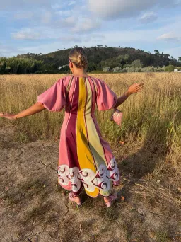 ANTIPODEAN TWIN RIVERS CURVE PANEL MAXI DRESS SIZE 14 for rent on The Volte - image 2