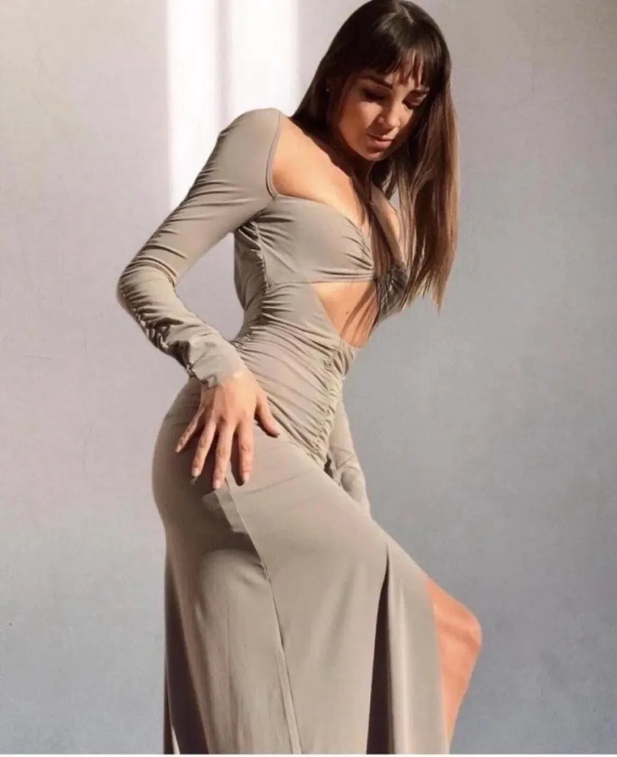 Bec and Bridge Taupe Adeline long sleeve maxi dress size 10.  - Image 3