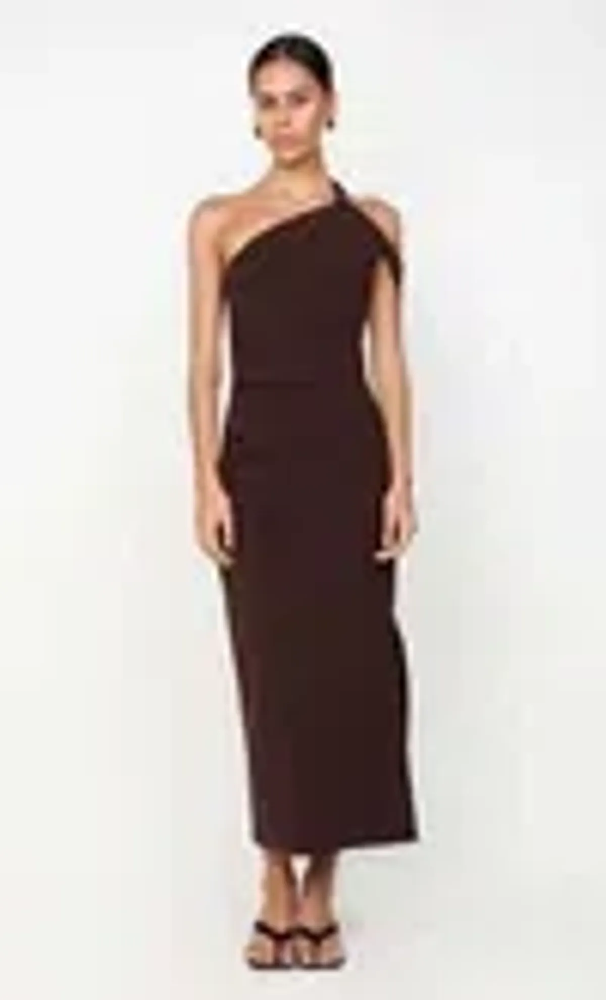 Bec & Bridge - Sylvie Asymmetrical Midi Dress Espresso - Size 8 - Image 1