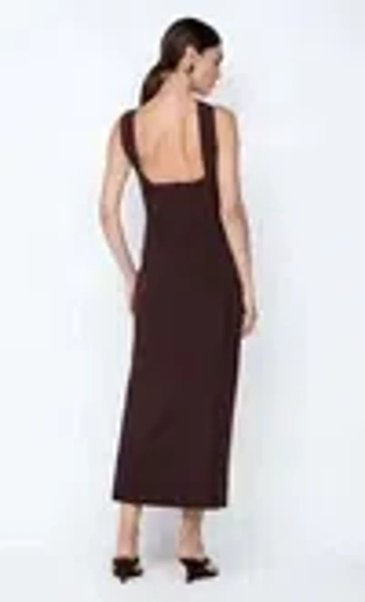 Bec & Bridge - Sylvie Asymmetrical Midi Dress Espresso - Size 8 - Image 3