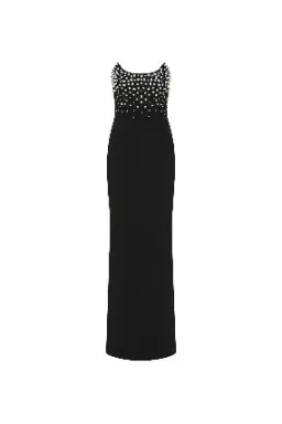 🖤 Rebecca Vallance Lynette Gown – Size AU 8 - Black Pearl Embellished Formal Maxi Dress – 🖤 for rent on The Volte - image 7