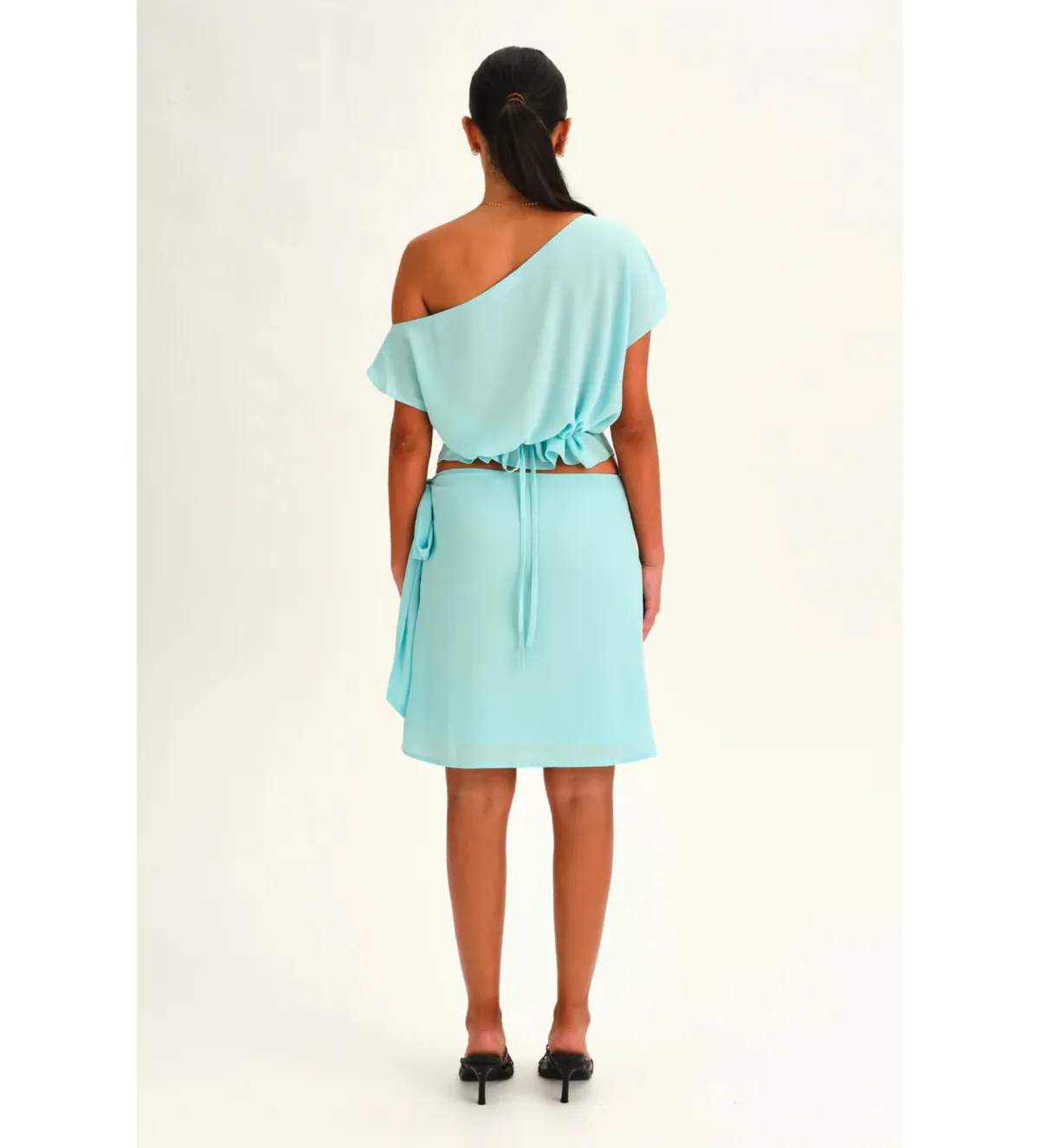 Sabelle Amelie Slouch Top and Midi Skirt Set in Aqua Size AU10 - Image 2