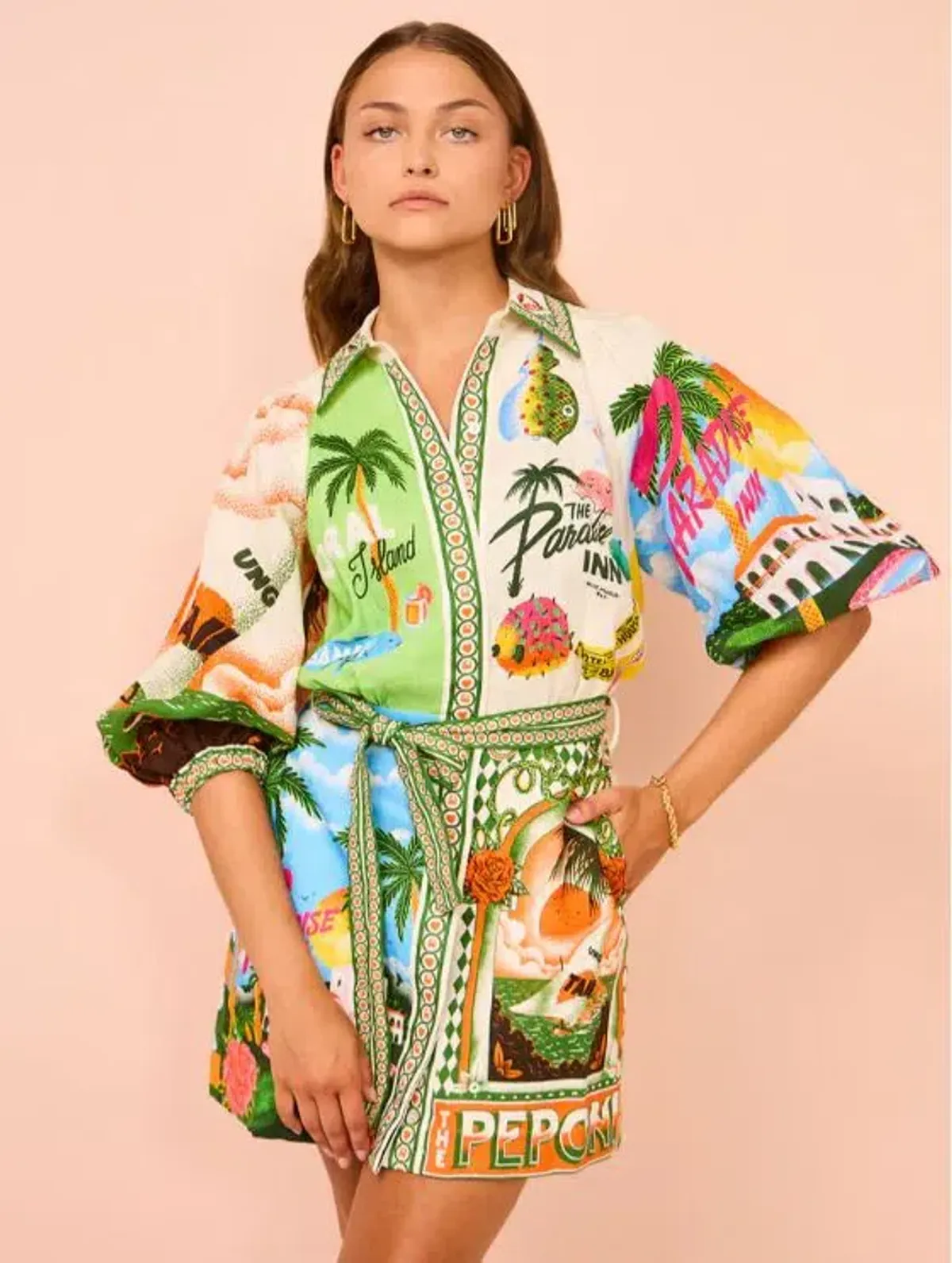 🌸 ALEMAIS Paradiso Mini Dress – Multi Print – Size AU 10 🌸 - Image 1