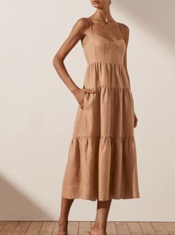 Shona Joy Rosa Tiered Midi Dress size 8  for rent on The Volte - image 1