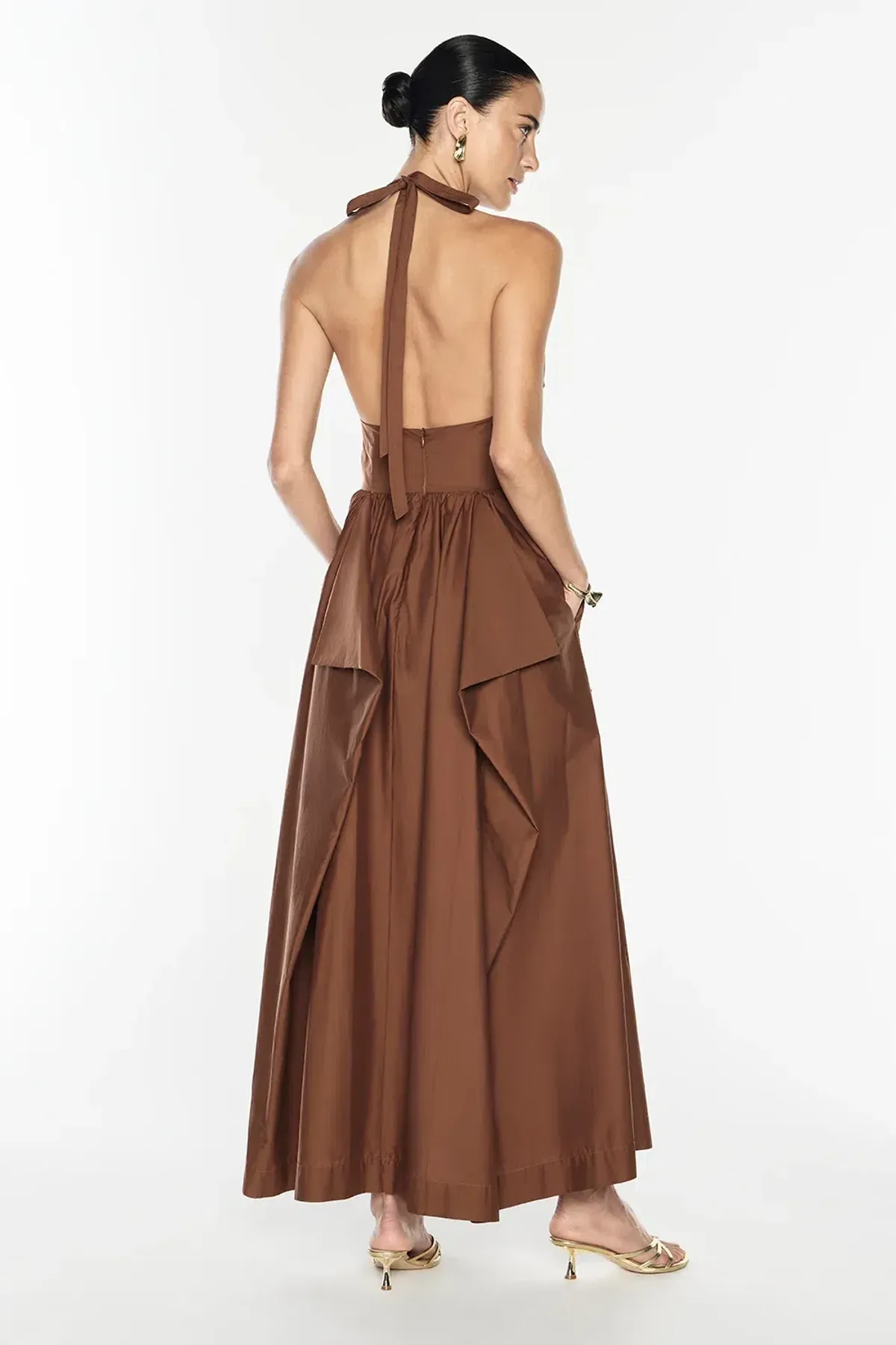 Manning Cartell Provence halter dress cognac size 12 - Image 3
