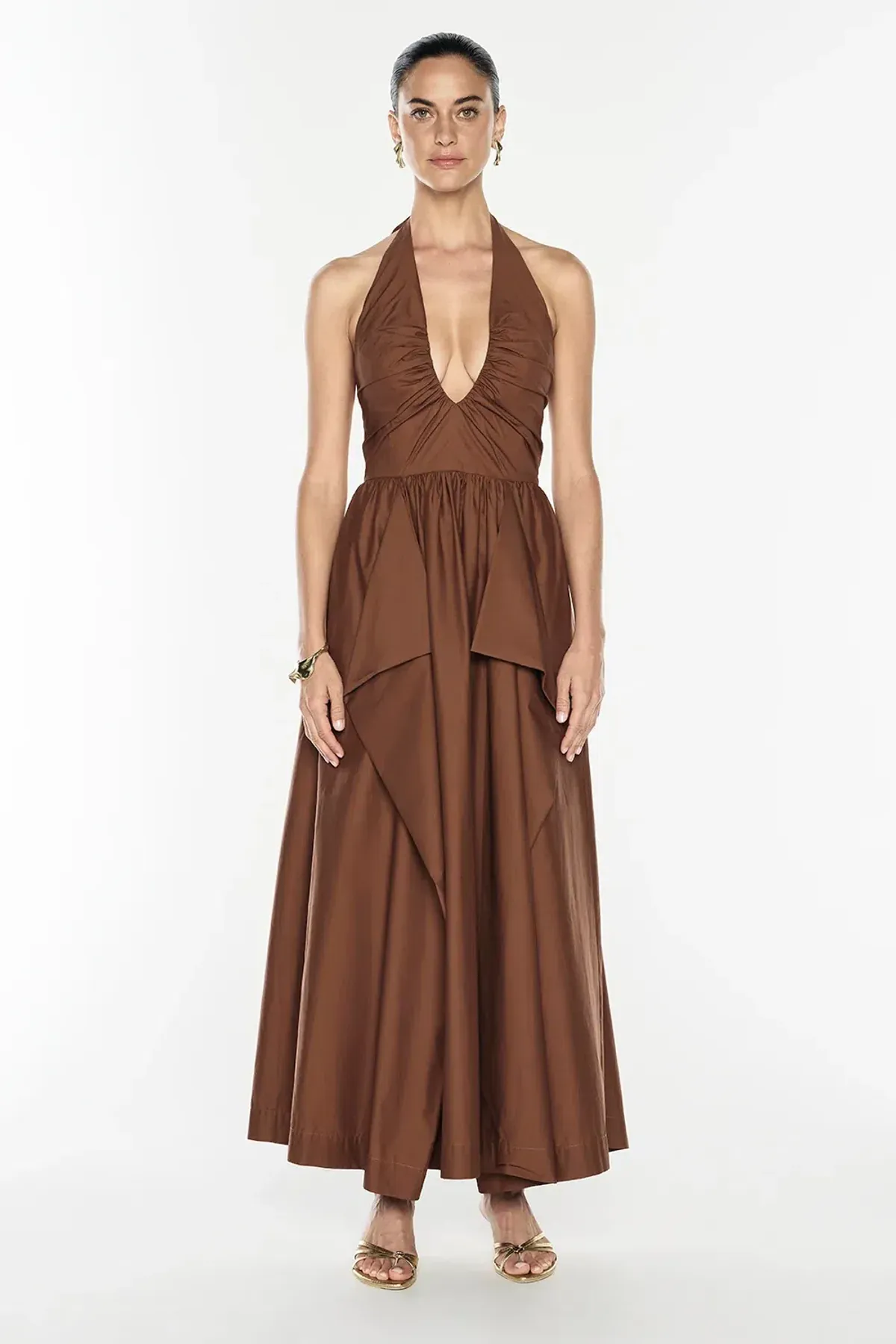 Manning Cartell Provence halter dress cognac size 12 - Image 1
