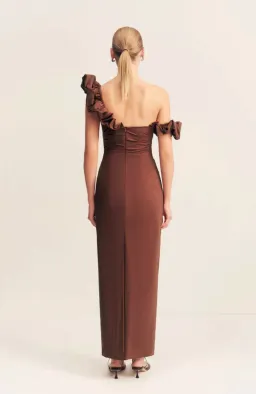 Shona Joy Ruffle draped maxi dress - Size 8  for rent on The Volte - image 4