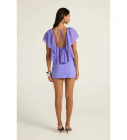 Ance Gria Clover Top and Mini Skirt Set in Periwinkle Size AU10 for rent on The Volte - image 3