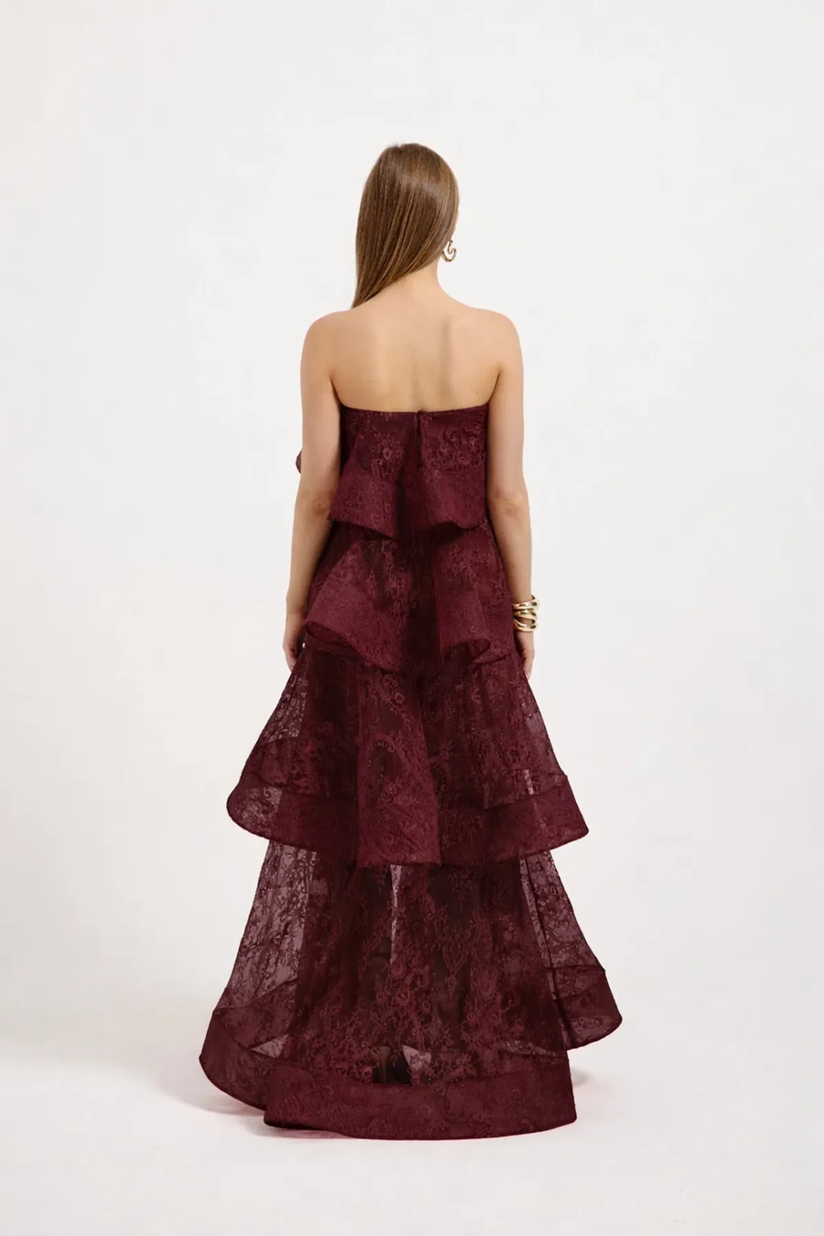 Pasduchas Ophelia Lace Maxi Dress in Cherry Size AU 8 - Image 3