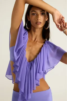 Ance Gria Clover Top & Skirt Set Periwinkle Purple Size XS (6) for rent on The Volte - image 4