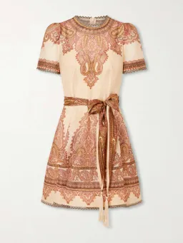 Zimmermann Ascent Picnic Latte Paisley printed mini dress size 2 au 12 for rent on The Volte - image 2