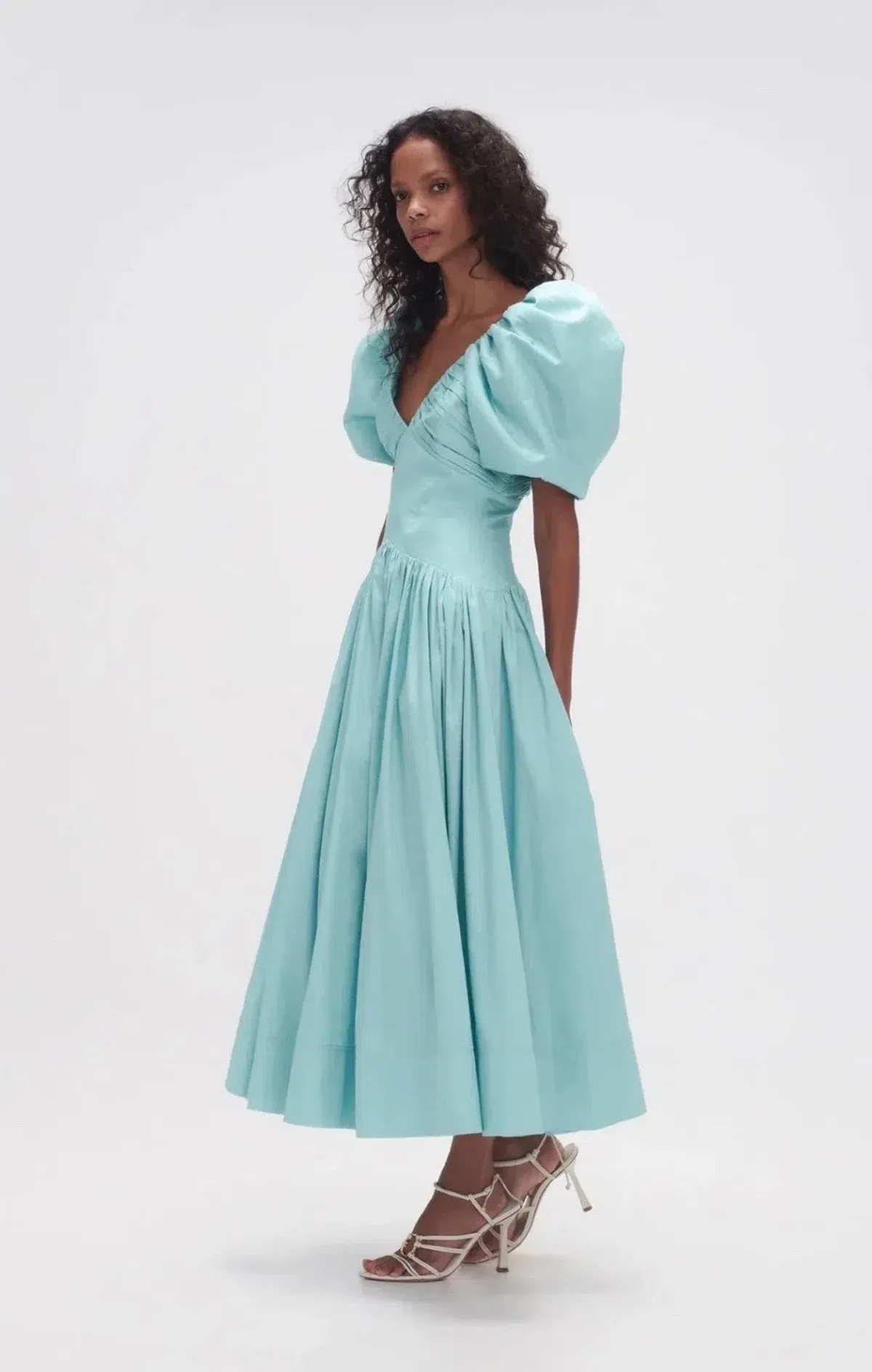 💧 AJE Gabrielle Plunge Midi Dress – Spearmint Blue – Size AU 8 💧 - Image 1