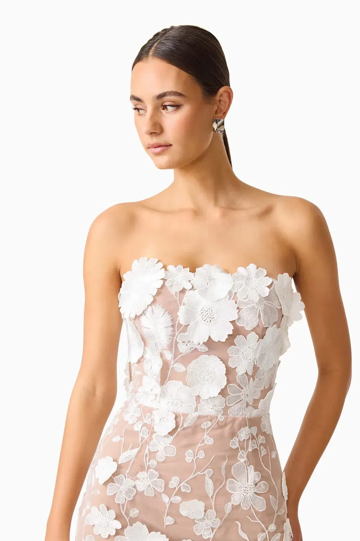 Helena Strapless Midi Dress In White by Elliatt Size S - Image 2