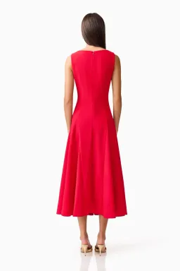 Lila A-Line Midi Dress in Red by Elliatt Size S for rent on The Volte - image 4