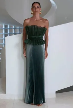 Lidee Masquarade Gown in Oil Shine (Green) Size 10 for rent on The Volte - image 1