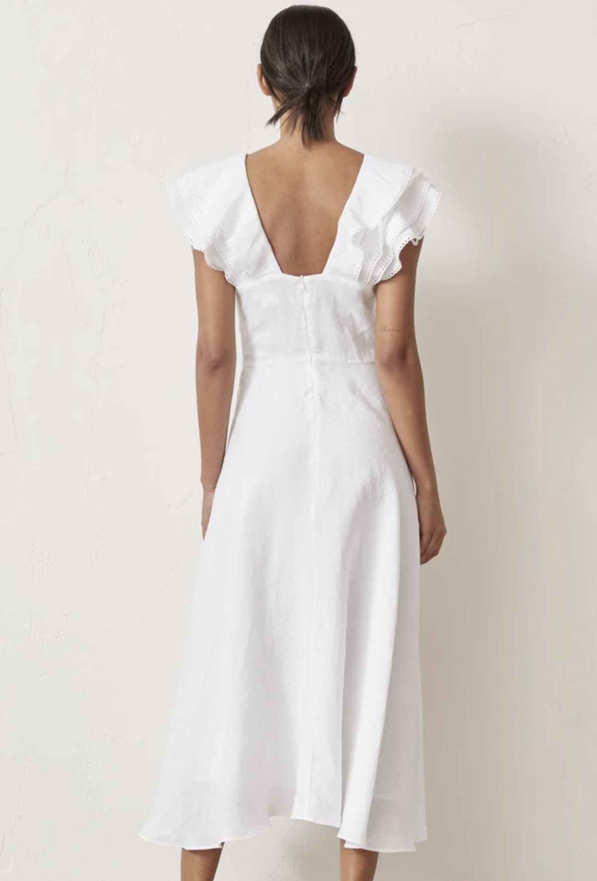 "Bec & Bridge" La Fontelina linen dress, white, size 10, RRP $360 - Image 3