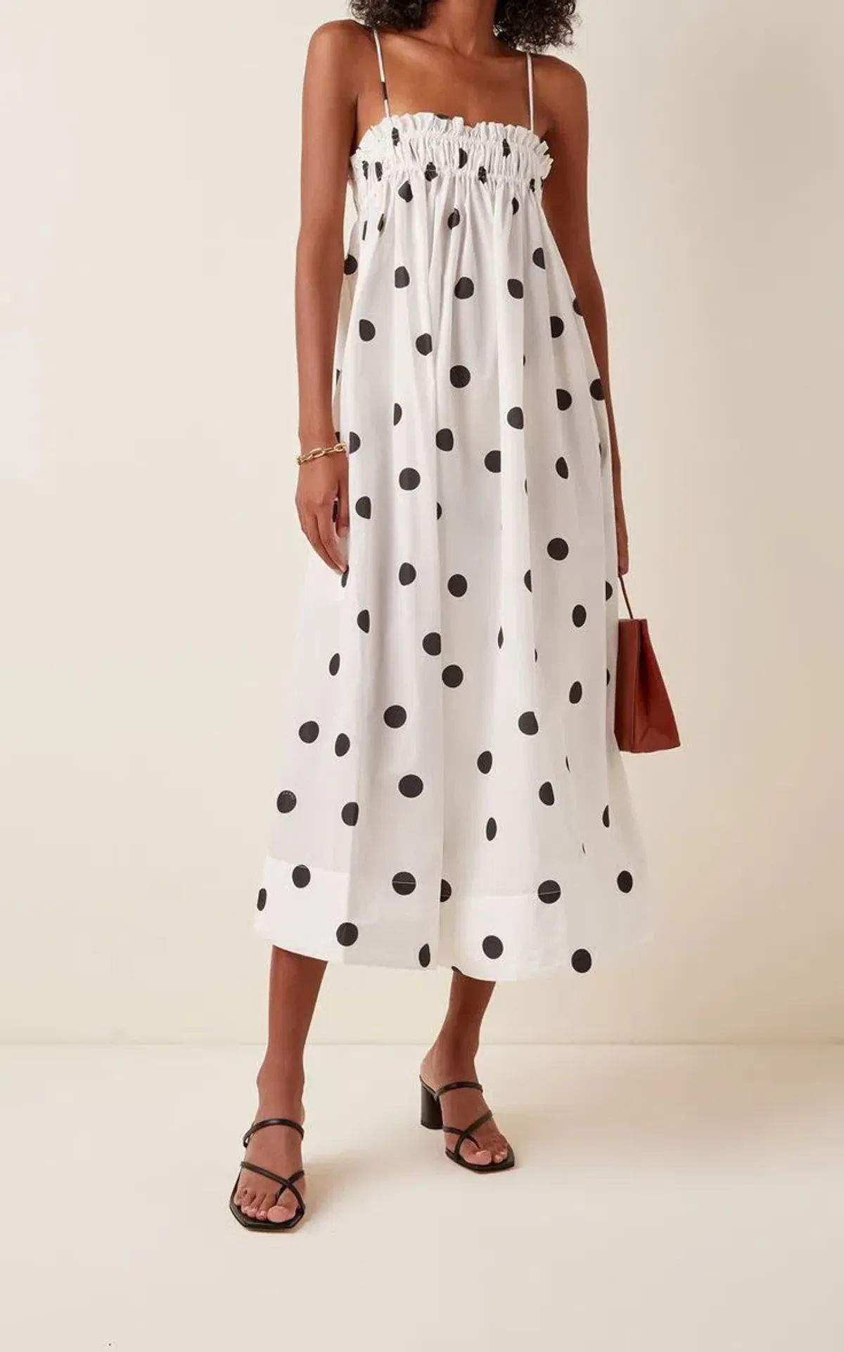 Ganni Shirred Recycled Polyester Dress - Image 3