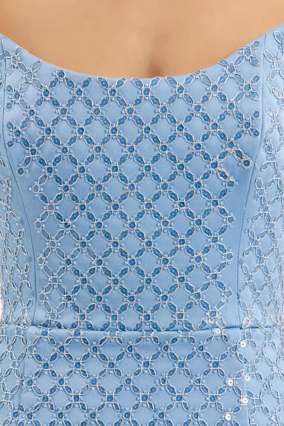 Rebecca Vallance Alix Mini Dress Pale Blue Size 12 - Image 5